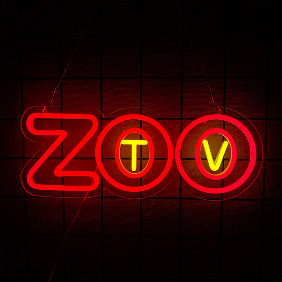 동물원 TV 네온사인, LED 문자 아이콘 벽 장식,  - Zoo Party Games 리뷰 및 가격
